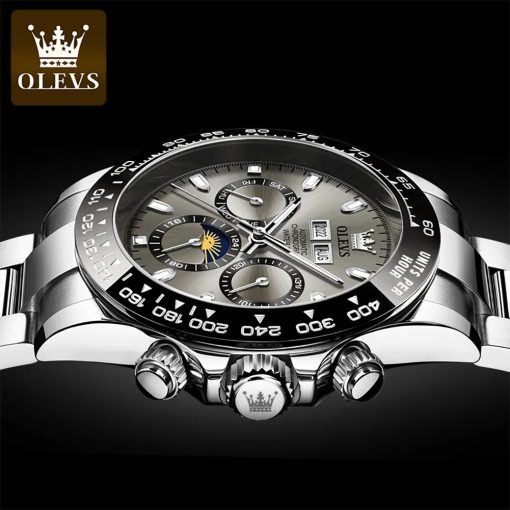 Olevs Automatic Mechanical Watch For Men Top Brand Original Stainless Steel Luminous Waterproof Date Man Wrist 1