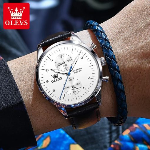 Olevs Luxury Top Brand Men S Watches Simple Fashion Quartz Watch For Men Waterproof Luminous Date 2