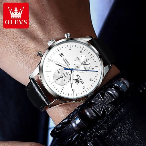 Olevs Luxury Top Brand Men S Watches Simple Fashion Quartz Watch For Men Waterproof Luminous Date 3