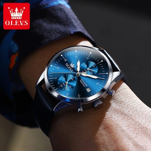 Olevs Luxury Top Brand Men S Watches Simple Fashion Quartz Watch For Men Waterproof Luminous Date 4