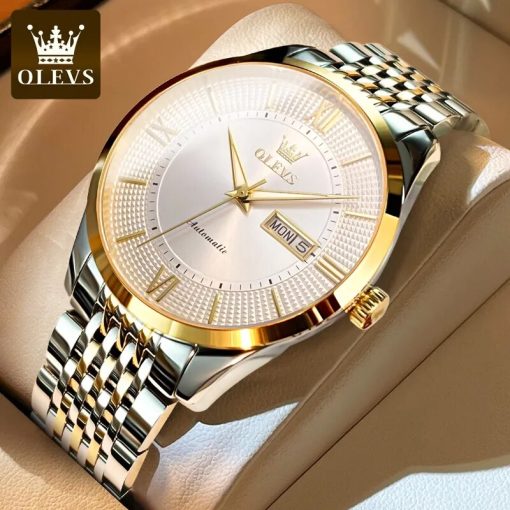 Olevs New Men Watches Automatic Mechanical Luxury Waterproof Artificial Sapphire Mirror Imported Movement Business Men S