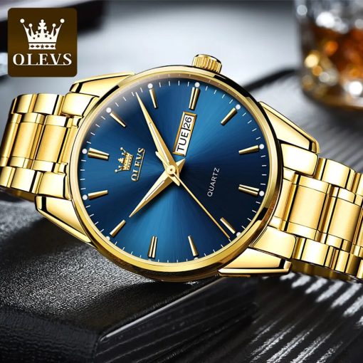 Olevs Original Brand Men S Watch Stainless Steel Big Face Casual Dress Wrist Watch Quartz Analog 2