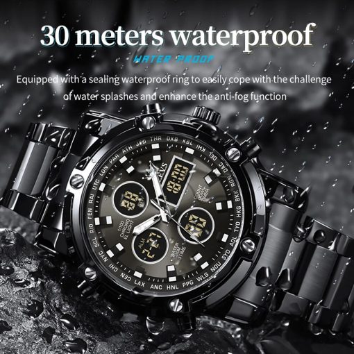 Olevs Original Brand Men S Watches Waterproof Trendy Electronic Watch Multifunctional Led Luminous Fashion Stainless Steel 4