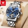 Olevs Original Luxury Brand Men S Watches All Automatic Watch Waterproof Multifunction Luminous Hollow Out Design