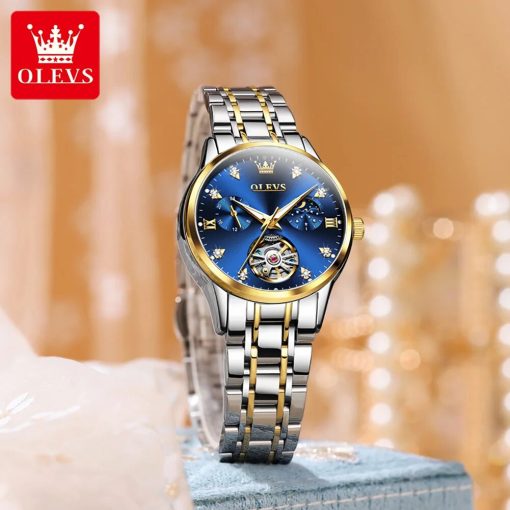 Olevs Women S Watches Luxury Tourbillon Style Original Automatic Mechanical Watch For Woman Waterproof Luminous Ladies 2