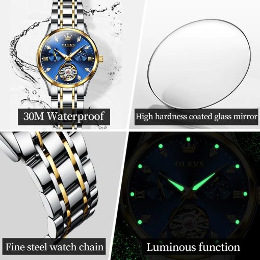 Olevs Women S Watches Luxury Tourbillon Style Original Automatic Mechanical Watch For Woman Waterproof Luminous Ladies 4