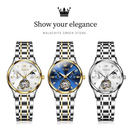 Olevs Women S Watches Luxury Tourbillon Style Original Automatic Mechanical Watch For Woman Waterproof Luminous Ladies 5