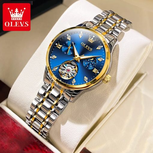 Olevs Women S Watches Luxury Tourbillon Style Original Automatic Mechanical Watch For Woman Waterproof Luminous Ladies