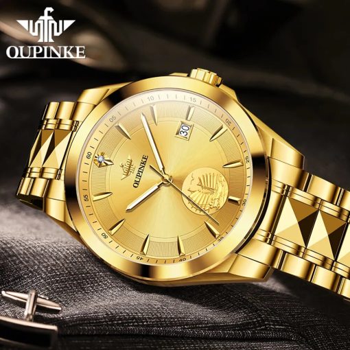 Oupinke Swiss Certification Automatic Mechanical Watch Men Luxury Top Brand Real Gold Real Diamond Sapphire Mirror 2