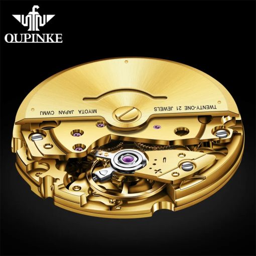 Oupinke Swiss Certification Automatic Mechanical Watch Men Luxury Top Brand Real Gold Real Diamond Sapphire Mirror 4