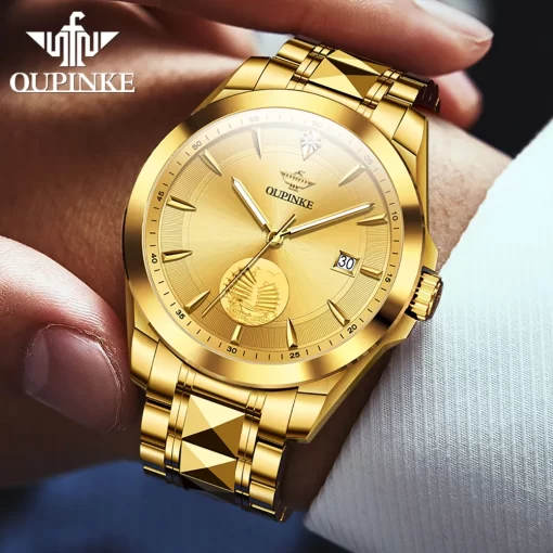 Oupinke Swiss Certification Automatic Mechanical Watch Men Luxury Top Brand Real Gold Real Diamond Sapphire Mirror