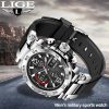 Original Brand Lige Luxury Watches For Men Quartz Fashion Digital Wrist Watch Silica Gel Military Sport