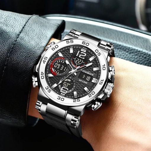 Original Brand Lige Luxury Watches For Men Quartz Fashion Digital Wrist Watch Silica Gel Military Sport 2