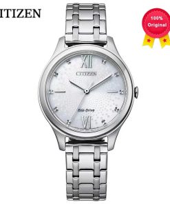 Original Citizen Em0500 73a Women S Watch Light Driven Stainless Steel Strap Fashion Exquisite Ladies Watch