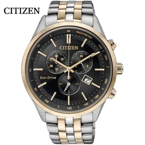 Original Citizen Ecology Drive Watch Men S Three Eye Chronograph Blue Plate Steel Belt Business Watch 9