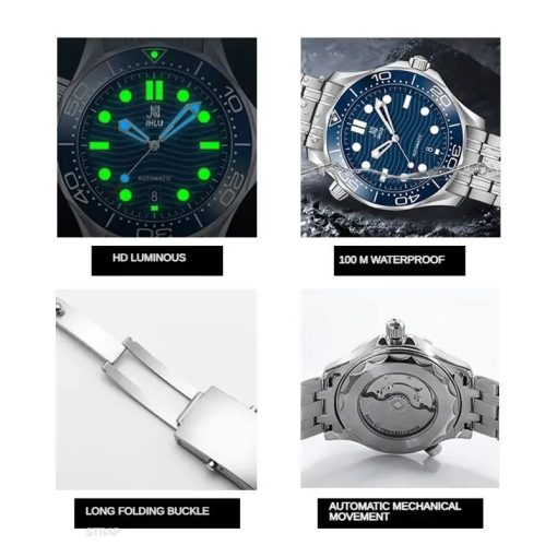 Original Jhlu 2023 New Automatic Watch Men S Mechanical Watch Waterproof Ceramic Ring Luminous Men S 4