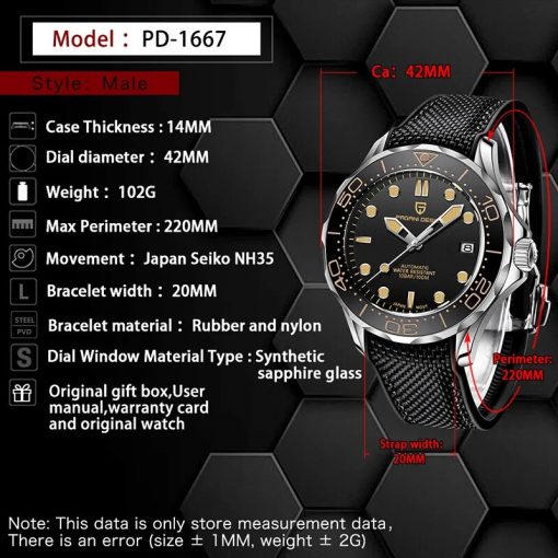 Pagani Design New Fashion Brand Silicone Men S Automatic Watches Top 007 Commander Men Mechanical Wristwatch 1