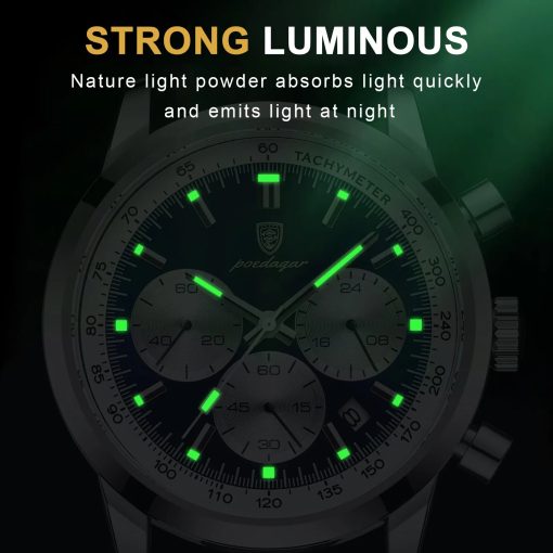 Poedagar Luxury Man Watch High Quality Waterproof Chronograph Luminous Men S Wristwatch Leather Men Quartz Watches 1