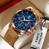 Poedagar Men Quartz Watch Luxury Sports Waterproof Chronograph Luminous Date Man Wristwatch Business Leather Men S