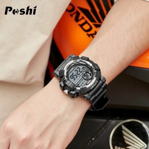 Poshi Digital Watch Luxury Sports Wristwatch Luminous Stopwatch Alarm Clock With Date Week Electronic Movement Men 3