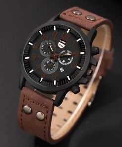 Reloj Hombre Fashion Mens Watches Luxury Men Casual Leather Quartz Watch Male Military Calendar Wristwatch Relogio