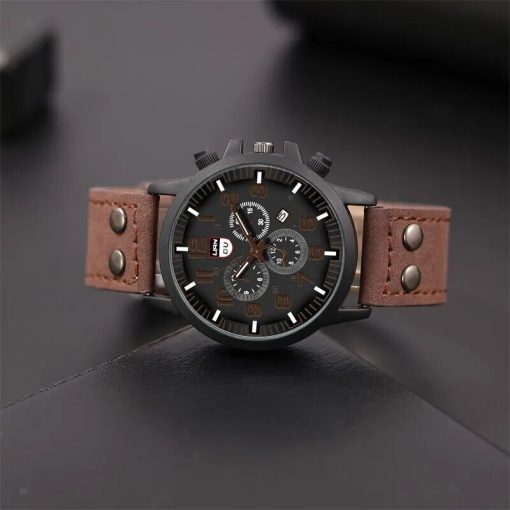 Reloj Hombre Fashion Mens Watches Luxury Men Casual Leather Quartz Watch Male Military Calendar Wristwatch Relogio 3