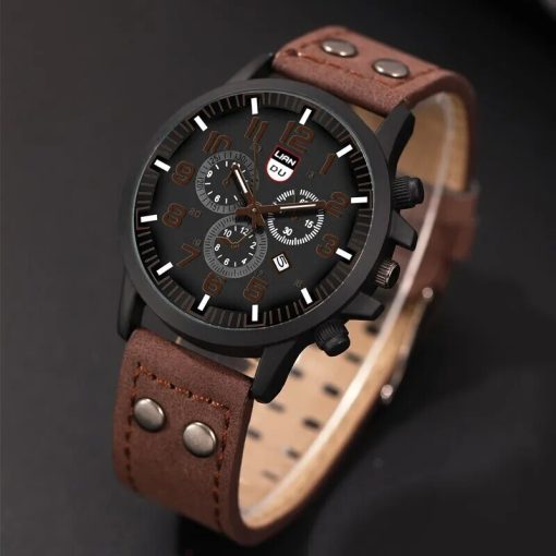 Reloj Hombre Fashion Mens Watches Luxury Men Casual Leather Quartz Watch Male Military Calendar Wristwatch Relogio