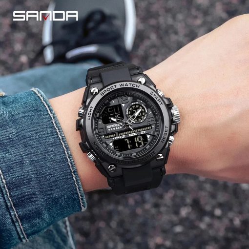 Sanda 2023 Top Brand Men S Watches 5atm Waterproof Sport Military Wristwatch Quartz Watch For Men 5