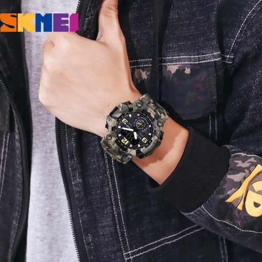 Skmei 1637 Outdoor Military Men Watch Camouflage Pu Waterproof Wristwatches Casual Sport Style Digital Clock 1019 1