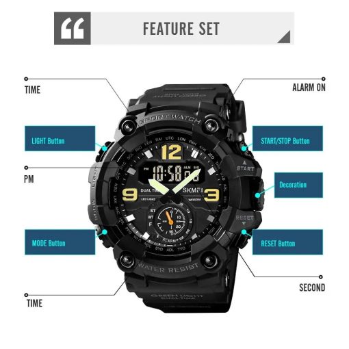 Skmei 1637 Outdoor Military Men Watch Camouflage Pu Waterproof Wristwatches Casual Sport Style Digital Clock 1019 3