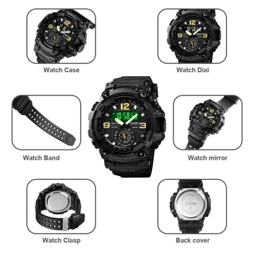 Skmei 1637 Outdoor Military Men Watch Camouflage Pu Waterproof Wristwatches Casual Sport Style Digital Clock 1019 5