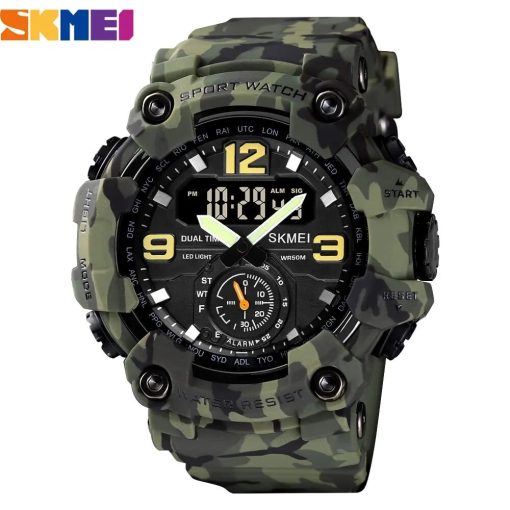 Skmei 1637 Outdoor Military Men Watch Camouflage Pu Waterproof Wristwatches Casual Sport Style Digital Clock 1019