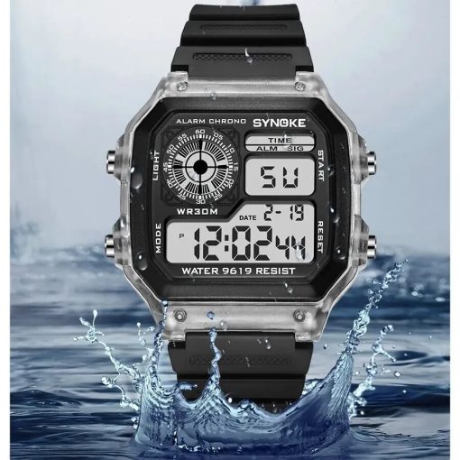 Synoke Digital Watches Men Sports Luminous Multifunction Waterproof Chrono Wristwatch Outdoor And Running Student Seven Lights 2