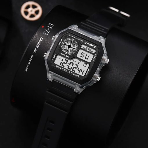 Synoke Digital Watches Men Sports Luminous Multifunction Waterproof Chrono Wristwatch Outdoor And Running Student Seven Lights 3