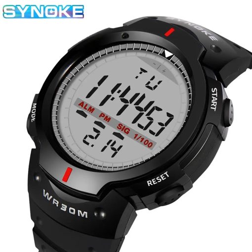 Synoke Men Electronic Watch Sports For Men Waterproof Luminous Multi Function Outdoor Mountaineering Large Screen Electronic 11