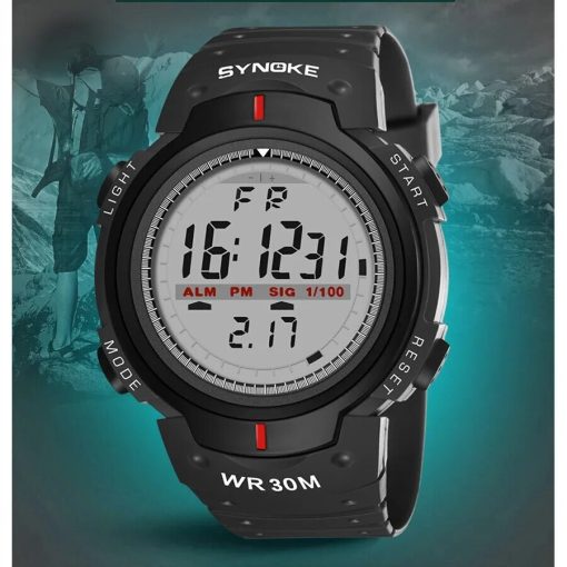 Synoke Men Electronic Watch Sports For Men Waterproof Luminous Multi Function Outdoor Mountaineering Large Screen Electronic 7