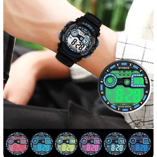 Synoke Men Student Movement Digital Watch Waterproof Fall Proof And Shock Resistant Multi Function Sports Watch 1