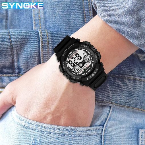 Synoke Men Student Movement Digital Watch Waterproof Fall Proof And Shock Resistant Multi Function Sports Watch 4