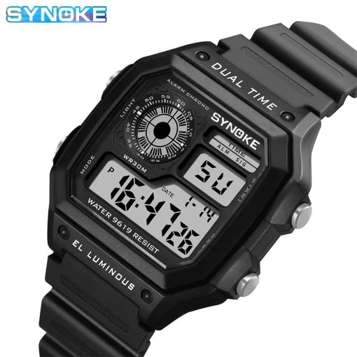 Synoke Military Digital Watches Men Sports Luminous Chronograph Waterproof Male Electronic Wrist Watches Relogio Masculino 5