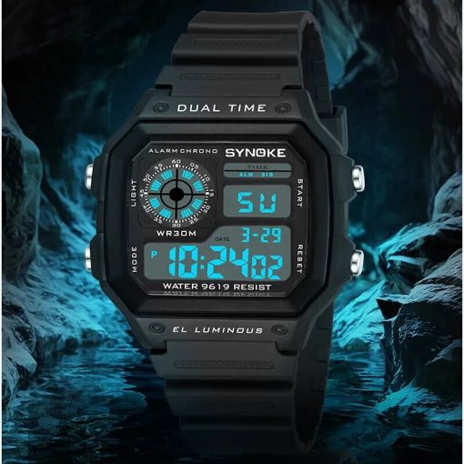 Synoke Military Digital Watches Men Sports Luminous Chronograph Waterproof Male Electronic Wrist Watches Relogio Masculino 6