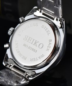 Seiko Men S Watch Stainless Steel Case Strap Quartz Movement High Quality Chronograph Multifunction Dial Automatic 1