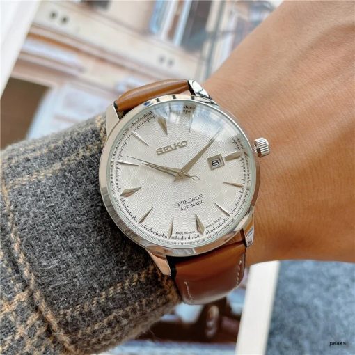 Simple Seiko Three Needle Delicate Dial Casual Quartz Men S Watch Comfortable Leather Strap Three Needle