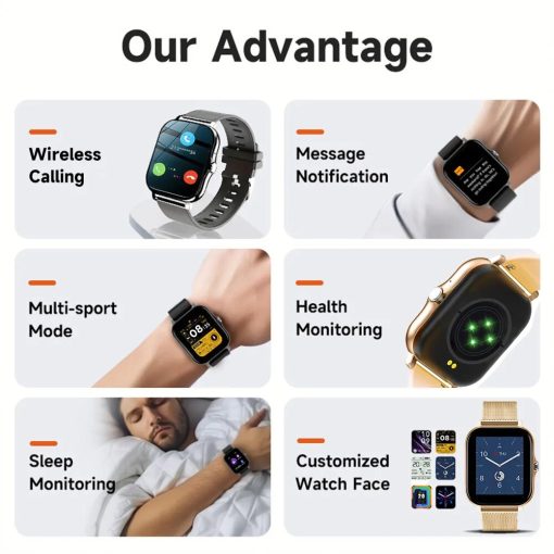 Smart Watch For Men Women Gift 1 44 Screen Full Touch Sports Fitness Watches Bluetooth Calls 1