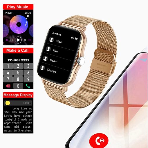 Square Smart Watch Women Men Smartwatch Touch Dial Call Music Smartclock For Android Ios Fitness Tracker 5