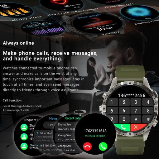 Titanium Business Outdoor Sports Smart Watch Compass 1 6 Inch Hd Screen Men Nfc Smartwatch Bt 2