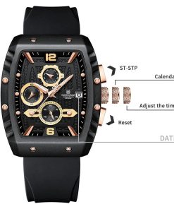 Top Luxury Naviforce Men S Wristwatches Water Resistant Fumed Silica Strap Quartz Man Chronograph With Barrel 1