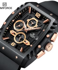 Top Luxury Naviforce Men S Wristwatches Water Resistant Fumed Silica Strap Quartz Man Chronograph With Barrel