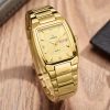 Wwoor 2023 New Square Watch Men With Automatic Week Date Luxury Stainless Steel Gold Mens Quartz