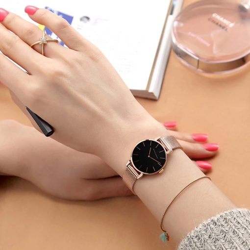 Women Watch Top Brand Dropshipping Japan Quartz Movement 36mm Rose Gold Waterproof Fashionable Nordic Minimalist Ladies