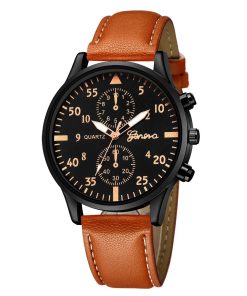 Wristwatches Watches For Men Leather Military Alloy Analog Quartz Wrist Watch Business Watches Fashionable Casual Men